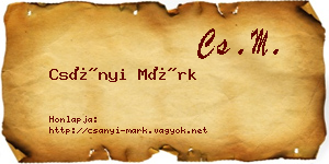 Csányi Márk névjegykártya