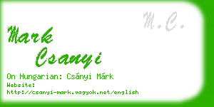 mark csanyi business card