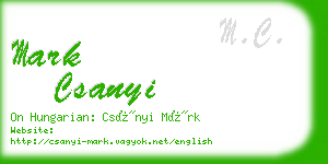 mark csanyi business card